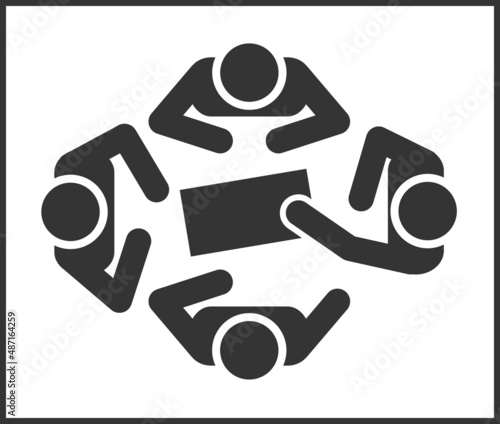 Pictogram for building community, for good neighbourhood, meeting, team and conference