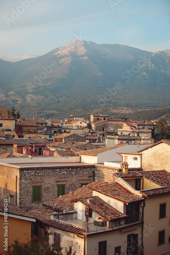 Ancient architecture of old towns in southern Italy. Vacation photos while traveling in the Lazio region.