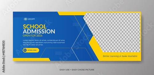 Editable school admission web banner template