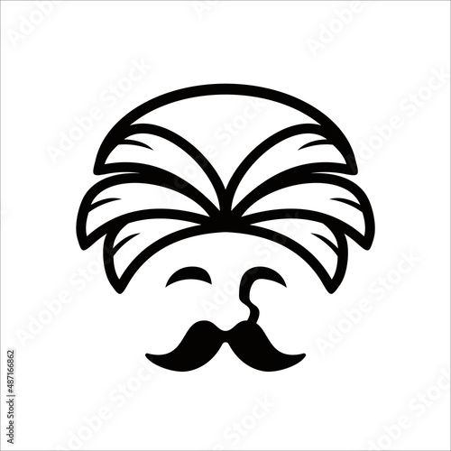 Face Man Abstract Logo. Guru Design Logo Template