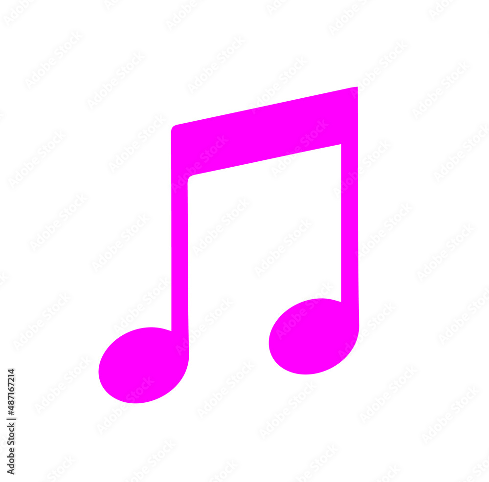 Song melody music note and pink tone vector icon Song melody music note and pink tone vector icon