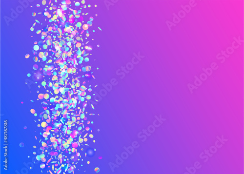Transparent Effect. Shiny Element. Laser Celebrate Backdrop. Digital Art. Kaleidoscope Background. Unicorn Foil. Blue Blur Glitter. Cristal Tinsel. Violet Transparent Effect
