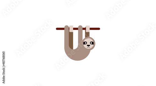 Cute baby sloth vector illustration