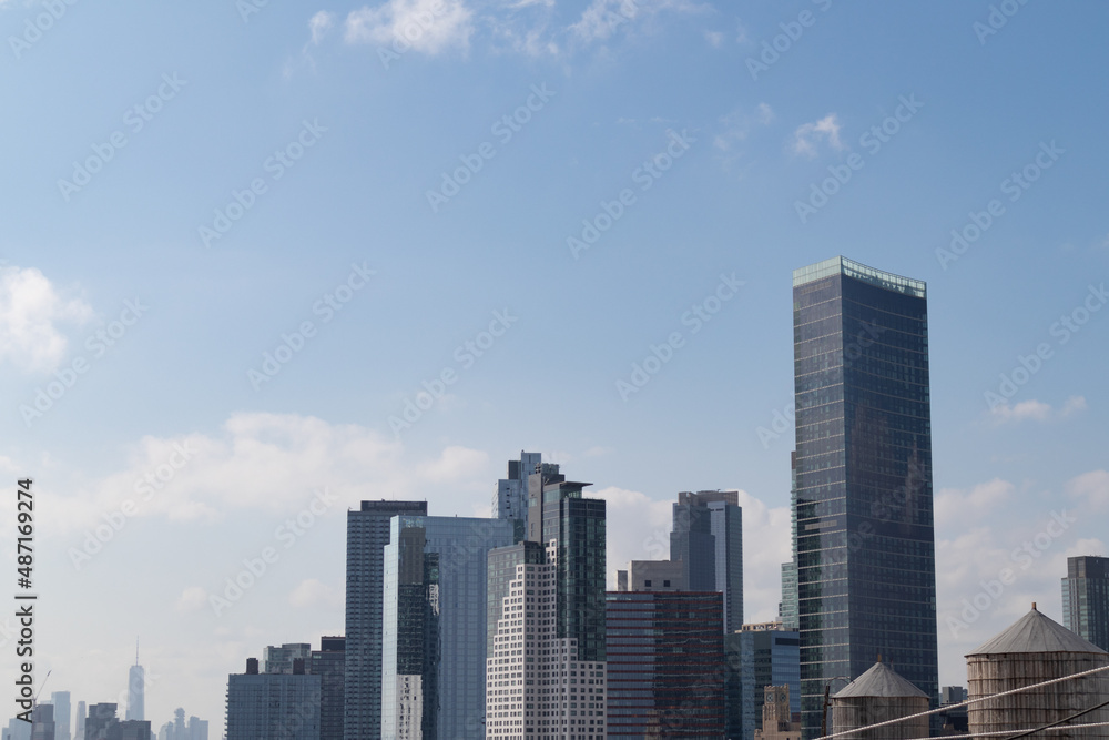 Long Island City Queens Skyline with Glass Modern Skyscrapers in New York City