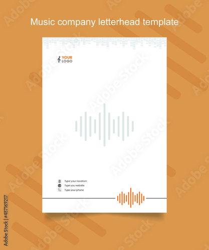 music company letterhead template. creative simple letterhead