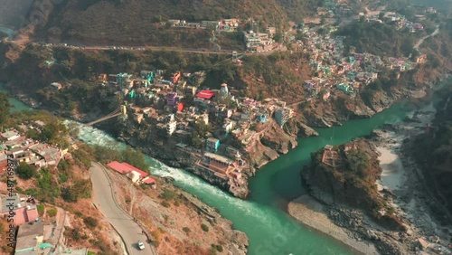Aerial view of Rishikesh township photo