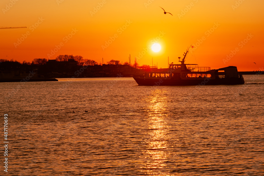 Fototapeta premium View of Artillery bay on sunset. Sevastopol, Crimea