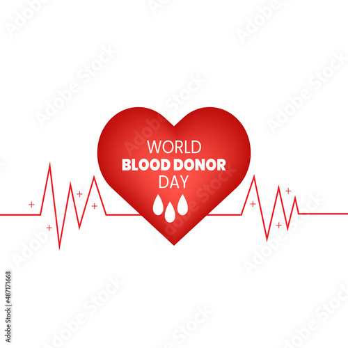 world blood donor day June 14th vector. blood donor day