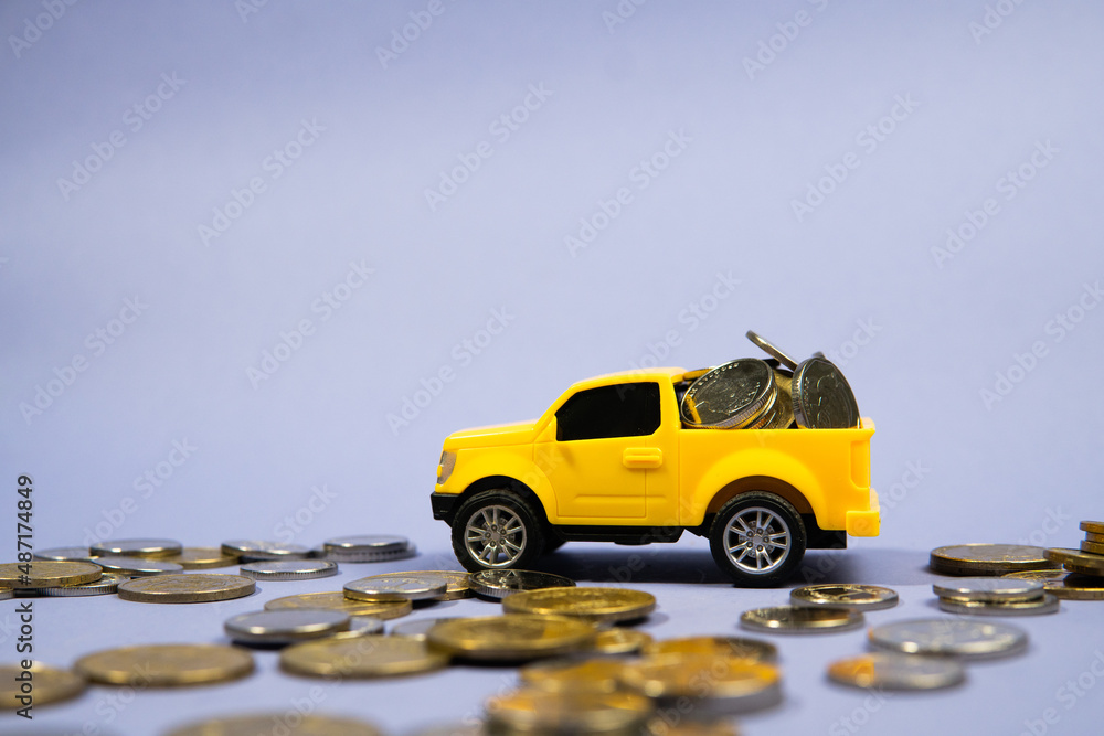 Fototapeta premium cars carrying money in the body