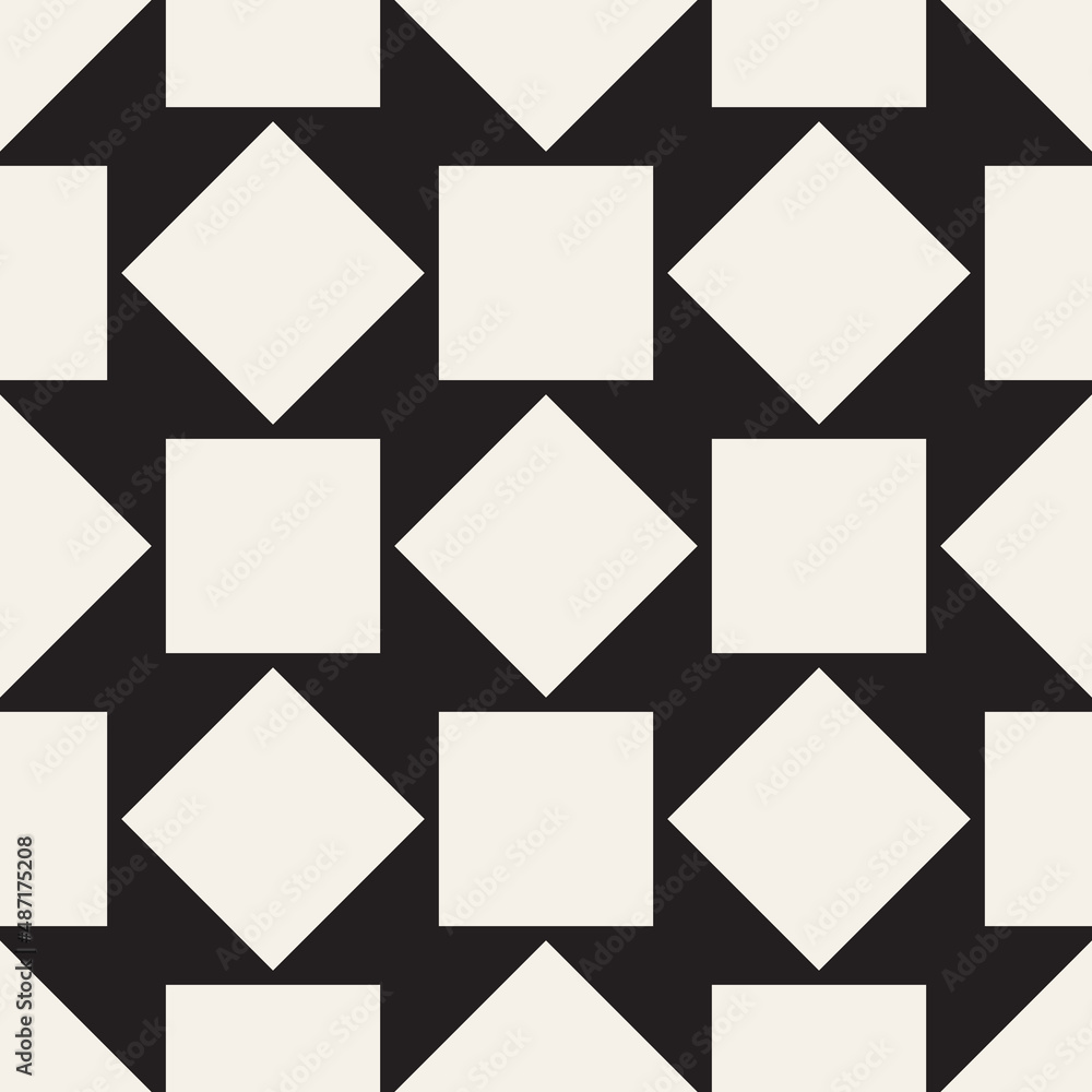 Vector seamless pattern. Repeating geometric abstract elements. Stylish monochrome background design. Vector seamless pattern. Repeating geometric abstract elements. Stylish monochrome background design.