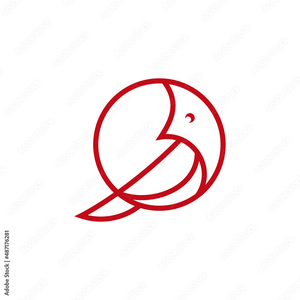 bird red Logo design icon vector template