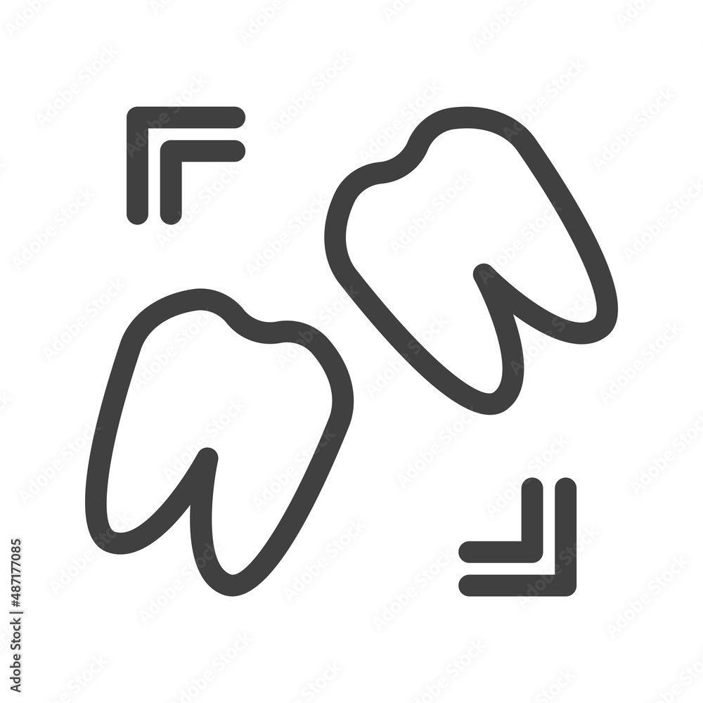 Tooth icon. A simple line drawing of tooth. Isolated vector on white background. Tooth icon. A simple line drawing of tooth. Isolated vector on white background.