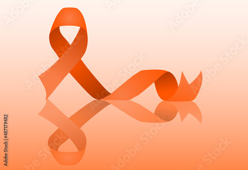 Orange Ribbon Vector Illustration For Support And Awareness Campaigns