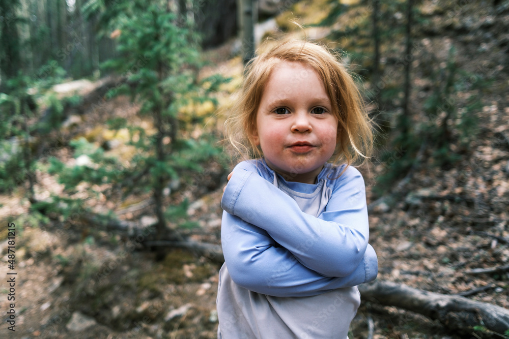 Young girl in the woods in Colorado Young girl in the woods in Colorado
