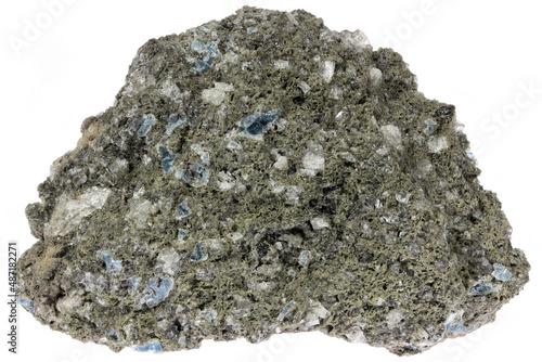 Foto lava with some hauyne from the Mendig, Germany isolated on white background