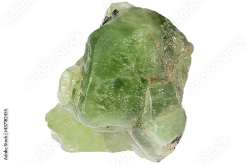 peridot from Kohistan Valley, Pakistan isolated on white background photo