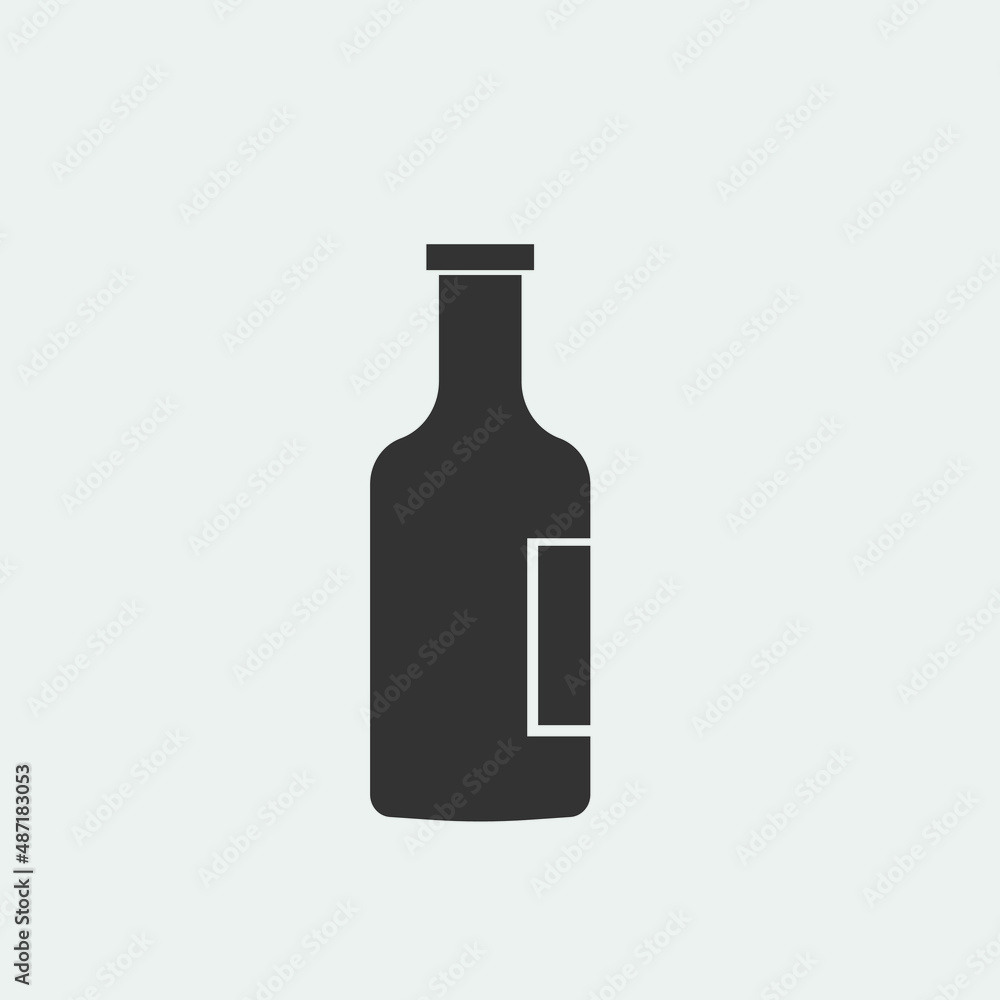 Bottle of beer vector icon illustration sign Bottle of beer vector icon illustration sign