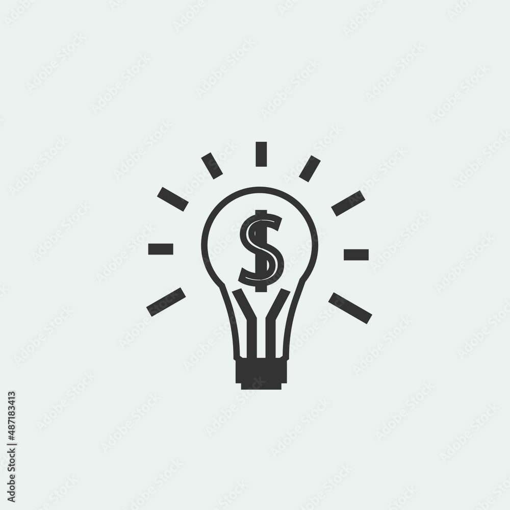 Dollar bulb vector icon illustration sign Dollar bulb vector icon illustration sign