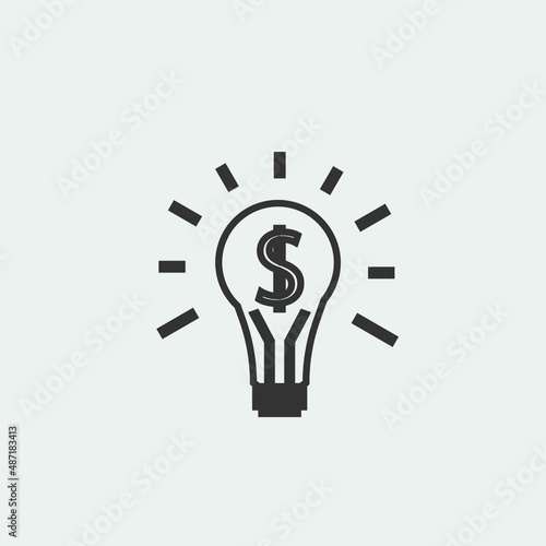 Dollar bulb vector icon illustration sign