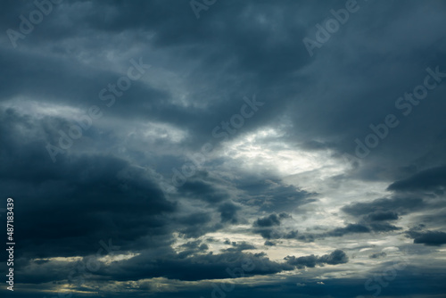 Dark and gray clouds . Hurricane cloudscape © russieseo
