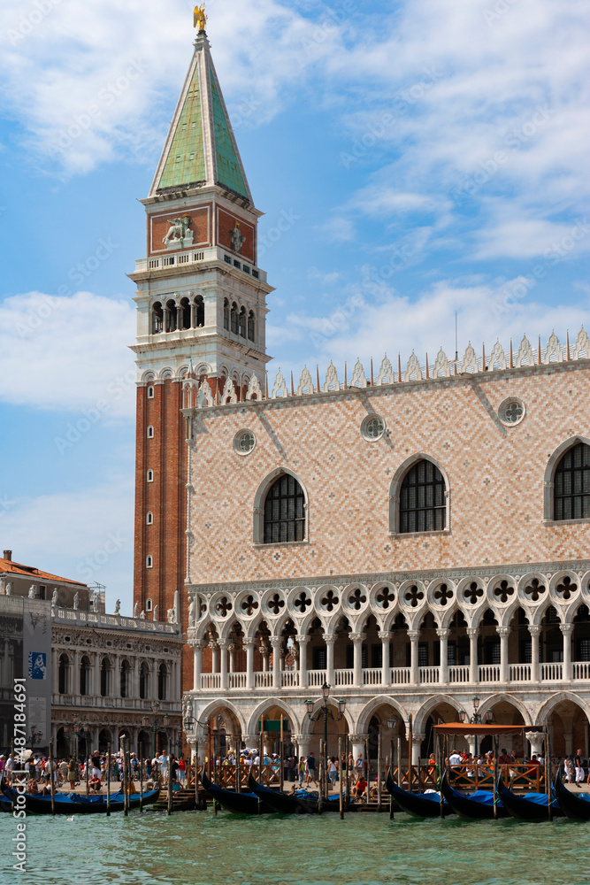 Doge's Palace with Saint Mark's Campanile in the background, Venice, Italy