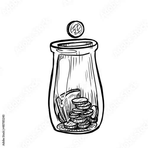 Tip jar vector illustration on white background