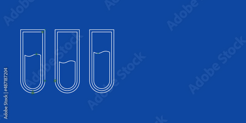 A large white outline water game symbol on the left. Designed as thin white lines. Vector illustration on blue background