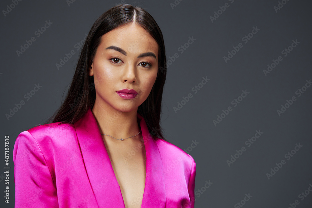 beautiful woman posing pink mini dress charm isolated background beautiful woman posing pink mini dress charm isolated background