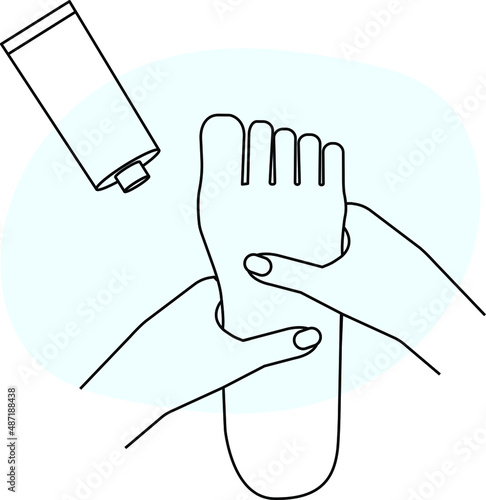 Manual massage vector illustartion of foot care for icon
