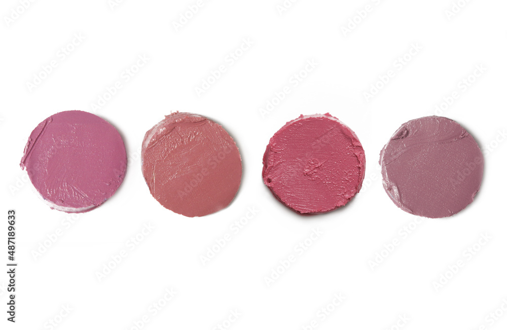 Lipstick cuts isolated on white background Lipstick cuts isolated on white background