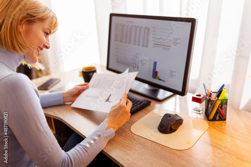 Female accountant working in an office