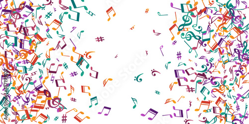 Music note symbols vector pattern. Song notation