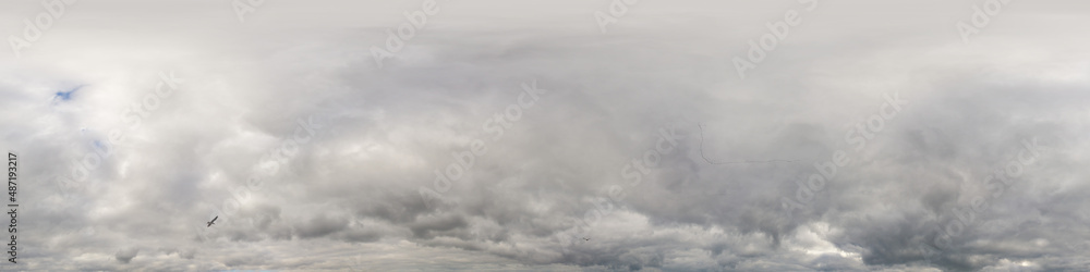 Overcast sky panorama on rainy day with Nimbostratus clouds in seamless spherical equirectangular format. Full zenith for use in 3D graphics, game and for aerial drone 360 degree panorama as sky dome. Overcast sky panorama on rainy day with Nimbostratus clouds in seamless spherical equirectangular format. Full zenith for use in 3D graphics, game and for aerial drone 360 degree panorama as sky dome.