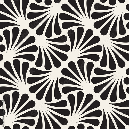 Vector seamless pattern. Repeating geometric elements. Stylish monochrome background design.