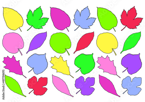 colorful leaf design pattern abstract isolated on white background illustration vector
