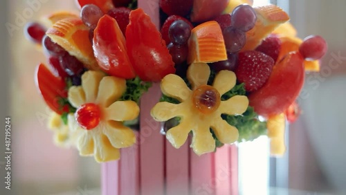 Beautiful and healthy fresh fruits bouquet