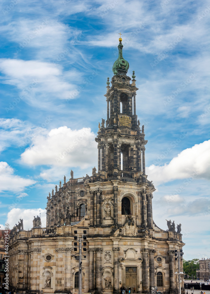 Dresden Cathedral (Katholische Hofkirche) in center of Dresden, Germany