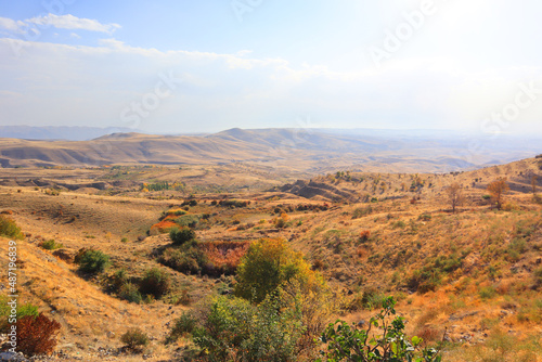 Autumn landscape in sunny day in Armenia