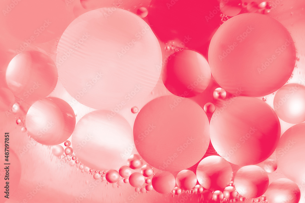 Abstract macro background from liquid bubbles. Pastel color.