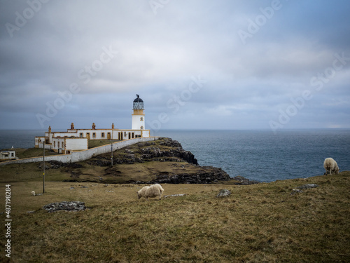 Neist Point cape and lighthouse photo