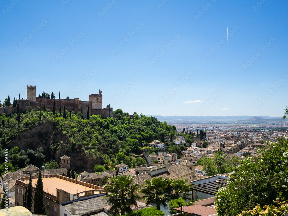 Granada cityscape with Alhambra