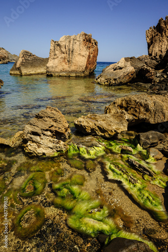 Playa de Cala En Calderer, Ferreries, Menorca, Islas Baleares, españa, europa. photo