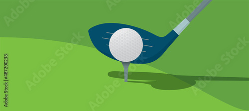 golf ball and playing golf on green ground