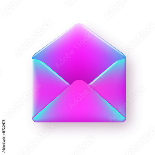 3d gradient color opened envelope Vector