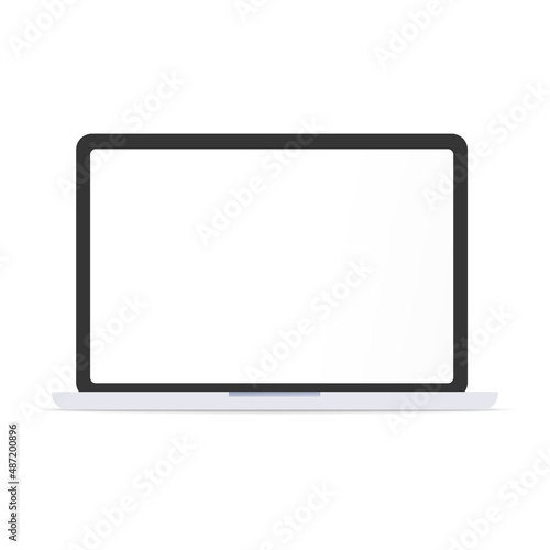 3d cartoon style laptot icon. Vector