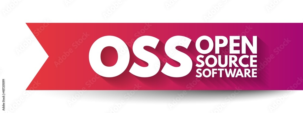 OSS - Open source software is software that is distributed with its source code, making it available for use, modification, and distribution with its original rights, acronym text concept OSS - Open source software is software that is distributed with its source code, making it available for use, modification, and distribution with its original rights, acronym text concept