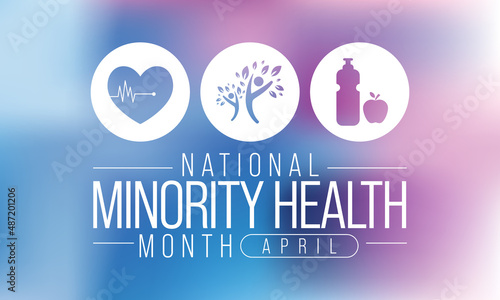 National Minority Health month is observed every year in April, Vector illustration