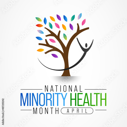 National Minority Health month is observed every year in April, Vector illustration