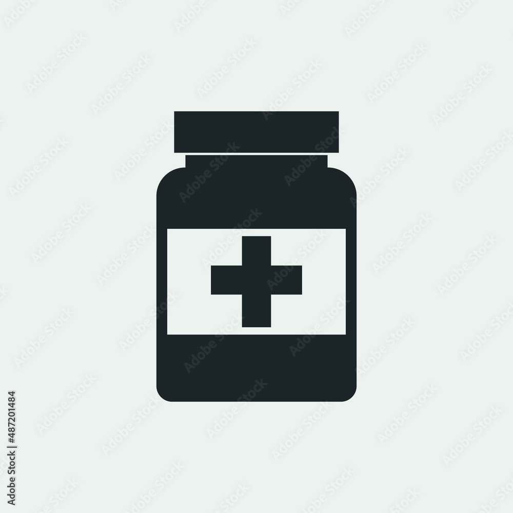 Medicine bottle vector icon illustration sign Medicine bottle vector icon illustration sign