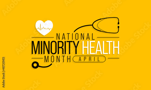 National Minority Health month is observed every year in April, Vector illustration